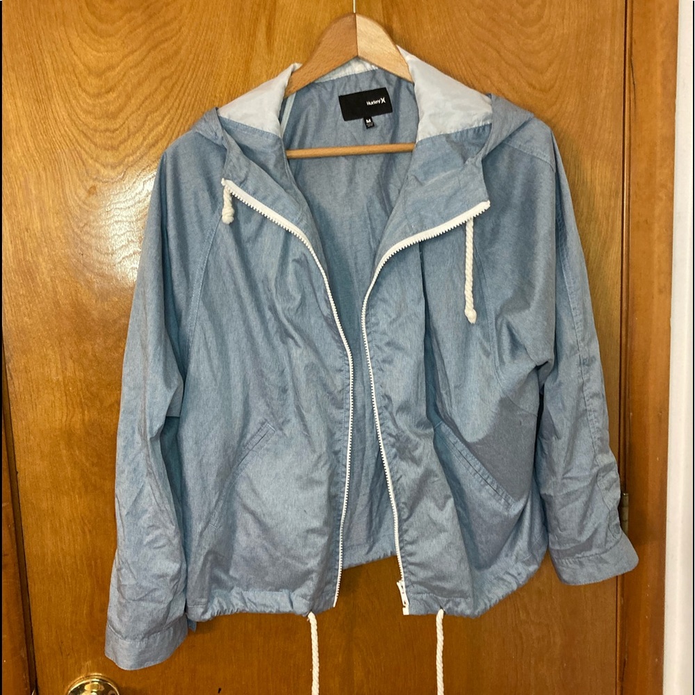 Blue and white light weight jacket